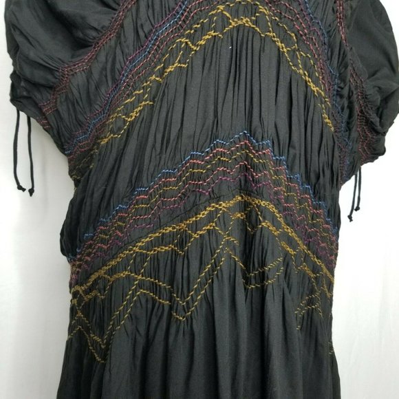 Free People Rainbow Embroidered Smocked Dress - Picture 4 of 8